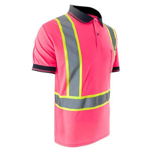 Camiseta reflectante de seguridad de alta visibilidad personalizada, camisetas de trabajo de construcción de media manga para hombres, camiseta Polo de seguridad para hombres - Product Image 2