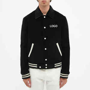 Chaqueta de béisbol de lana y forro polar personalizable con relleno de algodón y chaquetas para hombre Varsity CollegeBaseballjacket para hombre - Product Image 6