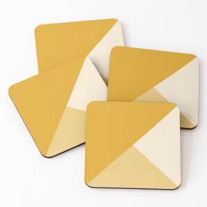 Ensemble de sous-verres et chaises de table faits à la main en bois/émail imprimé - Product Image 3