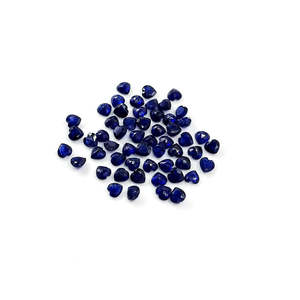 Saphir bleu de Bangkok de haute qualité, taille cœur radiant, 3 mm et 4 mm, pierres de saphir jaunes et roses facettées - Product Image 1