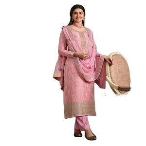 Nouveau mariage formel Jacquard séchage rapide avec broderie cou et pierre travail avec Dupatta quatre côtés broder les poux pour les femmes - Product Image 2