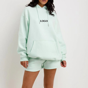 Custom Design Women Sports Wear <b>Set</b> Sweatshirt And Shorts <b>Twin</b> <b>Set</b> / Wholesale Women Two Piece Lightweight Casual Short <b>Set</b> 2026 - Product Image 1
