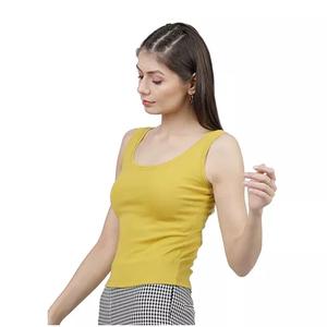 High Quality Ladies Singlets <b>Crop</b> Loose Tank <b>Tops</b> Wholesale Rate New Color Block Knitted Tanktop for Women - Product Image 4