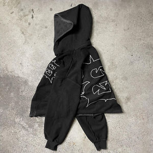 Men's Vintage Winter Pullover 100% Heavyweight Cotton French Terry Comfortable Custom <b>Silk</b> Screen Printed <b>Raw</b> Hem Hoodies - Product Image 4