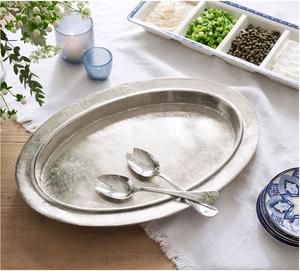 Rustic Handcrafted Oval Metal <b>Serving</b> Platter Vintage Inspired Durable Artisan Made Centerpiece for Entertaining & Everyday Use - Product Image 5