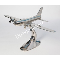Modèle d'avion en aluminium coulé argenté de qualité supérieure, décoration de bureau, table, objets décoratifs, modèle d'avion plaqué nickel
