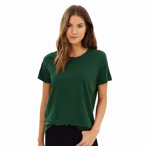 Camicie da donna in cotone O mezza manica con collo verde comode magliette estive rapide e asciutte personalizzate