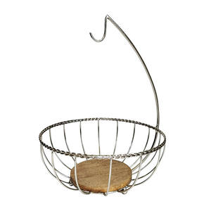 Colgador de alambre de metal cesta de fruta con soporte de plátano cesta de fruta redonda de hierro soporte de plátano cesta cuenco con colgador de árbol de plátano - Product Image 6