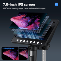 330 5MP HD Optics Camera Microscope 8 LED 1200X Digital Microscope with 7inch Lcd Microscope Screen
