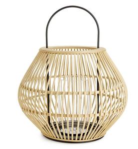 Bougeoir en rotin tissé fait à la main lanterne Cage en métal conception accessoires d'éclairage de Tube de verre coupe-vent de haute qualité - Product Image 1