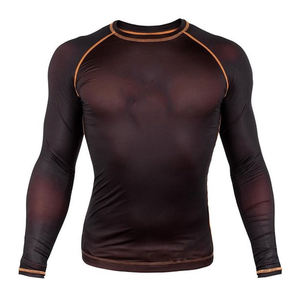 Maillot de bain UV à manches courtes unisexe UPF 50 avec impression personnalisée polyester/nylon respirant Rash Guard Surf MMA Gym Use - Product Image 1