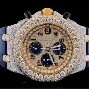 VVS Moissanite diamant montre-bracelet automatique pour lui luxe affaires mode Style Hip Hop Antique tenue en acier inoxydable bande - Product Image 1