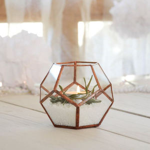 Superior Quality Office <b>Desk</b> with Unique Round Design Clear <b>Glass</b> Gold Black Finished Room Table Decorations Keepsake Terrarium - Product Image 3