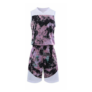 Uniforme de baloncesto sublimado personalizado recién llegado, cuello acanalado y mangas, uniformes de baloncesto Unisex para hombres - Product Image 5