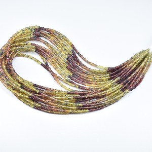 Perles rondes facettées en saphir jaune, pierre précieuse de guérison, 3,5 mm, 16 pouces, pour la fabrication de bijoux, prix de gros - Product Image 4