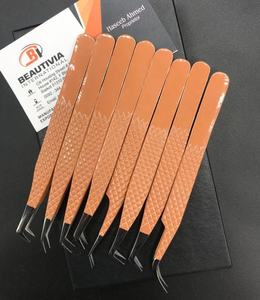 แหนบคีบขนตาสแตนเลสญี่ปุ่นแบบมืออาชีพเคลือบสีกำหนดโลโก้ได้เอง - Product Image 5