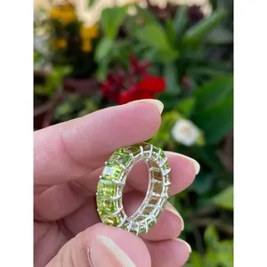 Bague en péridot naturel, argent sterling 925, bague en pierres précieuses faite à la main pour femmes, fournisseur de bijoux en gros - Product Image 2