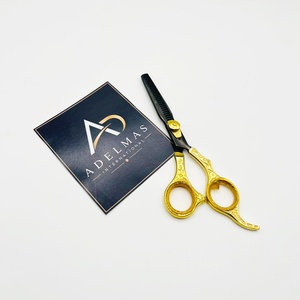 Ciseaux de barbier Adelmas International de qualité supérieure, personnalisés, à manche long, pour droitiers, en acier inoxydable, à bord arrondi, 7 pouces - Product Image 3