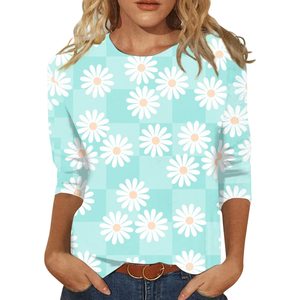 T-shirt ample pour femmes avec toutes les tailles disponibles chemises pour femmes en gros à manches courtes mode col rond femmes t-shirts - Product Image 1