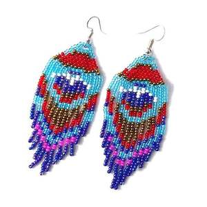 Pendientes colgantes de cuentas de semillas de tendencia hechos a mano para mujer, accesorios de moda con cuentas coloridas personalizables con flecos largos - Product Image 4