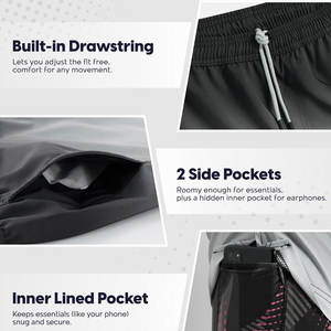 Short de gym High Street pour homme pour l'été 100% coton à séchage rapide respirant avec poches latérales Nouveau style de tissage non tissé - Product Image 4