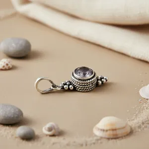 Pendentif en argent 925 fait main avec pierre précieuse taille émeraude, charme pour femme, cadeau de bijoux - Product Image 3