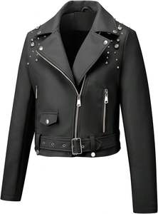 เสื้อแจ็กเก็ตหนังสำหรับผู้ชายสีน้ำตาลมีกระเป๋าหน้าอกใหญ่ดีไซน์แบบสตรีท - Product Image 3