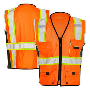 Chaleco con tira reflectante de alta visibilidad para hombre, chaleco de seguridad con cremallera, chaqueta para seguridad de construcción Personal - Product Image 6