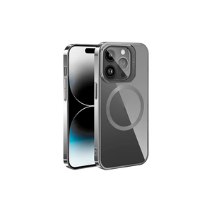 Coque en silicone argentée Netzy Premium pour support de charge sans fil MagSafe, étui rigide en PC pour iPhone 15 Pro Max - Product Image 1