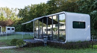 Bureau compact Apple Pod de 20 pieds ou 40 pieds, aménagement personnalisé, espace de travail préfabriqué clé en main pour studio de jardin et réunions à distance