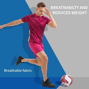 Uniforme de fútbol de tacto suave rosa, cómodo, transpirable, tamaño adulto, ajustado, uniforme de fútbol para hombres/Color sólido de alta calidad para hombres - Product Image 5