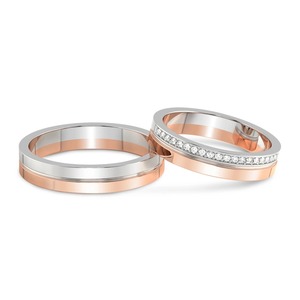 ชุดแหวนเพชรคู่เข้าชุด เพชรเลี้ยงในห้องปฏิบัติการ 0.13 กะรัต น้ำหนักรวม 14K ทองคำแท้ สี FG ความสะอาดระดับ VS แหวนเพชร 19 เม็ด ขนาดเท่ากัน - Product Image 3