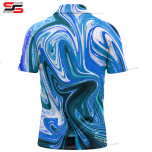 ODM lujo logotipo personalizado de alta calidad poliéster Spandex seco Slim Fit Allover estampado transpirable liso Golf polos para hombres - Product Image 4