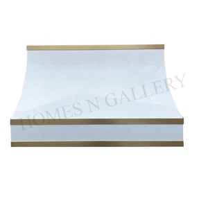 Alta calidad Nuevo diseño moderno y de lujo Alto estándar Nuevos colores blancos con recubrimiento en polvo y campana extractora de fuego montada en la pared - Product Image 3