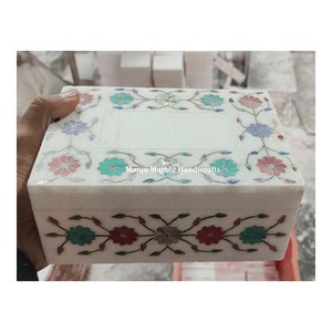 Supplier Of Low Price Marble Inlaid <b>Box</b> With Best Handmade Quality With Mother Of Pearl Material For Home Decoration And Gifts - Product Image 6