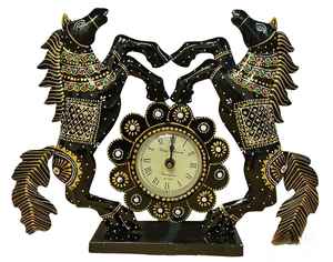 Reloj de mesa de caballo de hierro decorativo para decoración de sala de estar de oficina en casa - Product Image 2