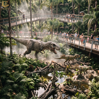 Scène aquatique personnalisée avec un spinosaure animatronique grandeur nature pour les projets de zoos et de parcs d'attractions