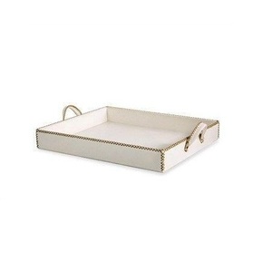 Elegante bandeja de cuero para hacer una declaración de lujo en configuraciones formales de comedor o arreglos de mesa de café diarios - Product Image 6