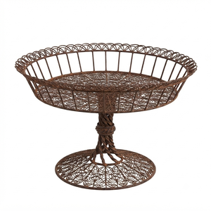 Wire Design Iron Metal <b>Storage</b> Basket And Cake Stand Round Shape Rustic Style for Kitchen Counter top Display Decor - Product Image 6