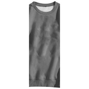 Eco-Friendly <b>Women's</b> Winter Solid Embroidered Breathable <b>Fleece</b> Crew Neck Sweatshirt 340g <b>Grey</b> Windproof Polyester/Cotton - Product Image 3