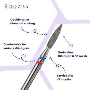 Top Selling Sharp Flame XL 2.3 mm Blue+Red Diamond Nail Drill Bit Perfect Stainless Steel Manicure Nail Tools for Professionals - Product Image 2