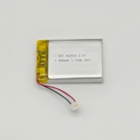 Batería de polímero de litio de alta calidad 402533 3.7V 300mAh -20 ℃ ~+60 ℃   Termómetro digital inteligente, báscula, reproductor MP3/MP4