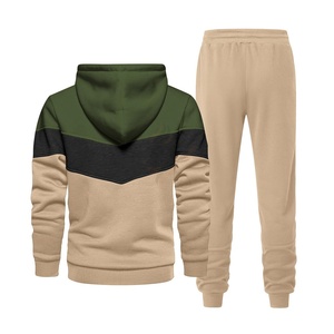 Ensemble de survêtement d'hiver à capuche pour homme, deux pièces, nouvelle mode de luxe, personnalisé, 100% coton, uni, décontracté, léger - Product Image 4