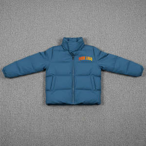 แจ็คเก็ตพัฟเฟอร์ทรงหลวมแบบมีซิปสำหรับผู้หญิง รุ่นใหม่ปี 2026 ผ้าระบายอากาศ สีน้ำเงินล้วน บุด้วยใยฝ้าย - Product Image 1