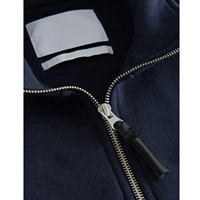 Sweat-shirt personnalisé de couleur Beige et marine pour hommes, col montant, fermeture à glissière, pull en molleton de coton, impression de Logo personnalisée, 1/4