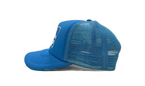 Sombreros de camionero de Espuma Azul con logotipo personalizado Hip Hop de moda para ropa informal al aire libre Diseño de parche DE LOS Emiratos Árabes Unidos Venta al por mayor Injae Vina Headwear - Product Image 3
