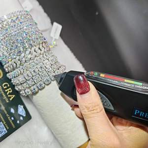 Cadena y Pulsera de Moissanita VVS con Corte Hielo de Plata 925 con Certificación GRA, Estilo Hiphop, Cadena de Eslabones Cubanos - Product Image 4