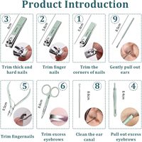 Ensemble de manucure Kit de coupe-ongles professionnel-16 pièces Kit de pédicure en acier inoxydable Outils de soin des ongles Kit de toilettage avec luxueux