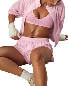 Women's Contrast Track Breathable Nylon Jacket Full Zip Stand Collar Loose Front Running <b>Coat</b> Retro Varsity Gym Top Sportswear - Product Image 1