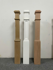 Boîte moderne et minimaliste Newel Carré en bois écologique Newel Post Chêne rouge massif Pièces d'escalier durables pour escalier Bacony - Product Image 4
